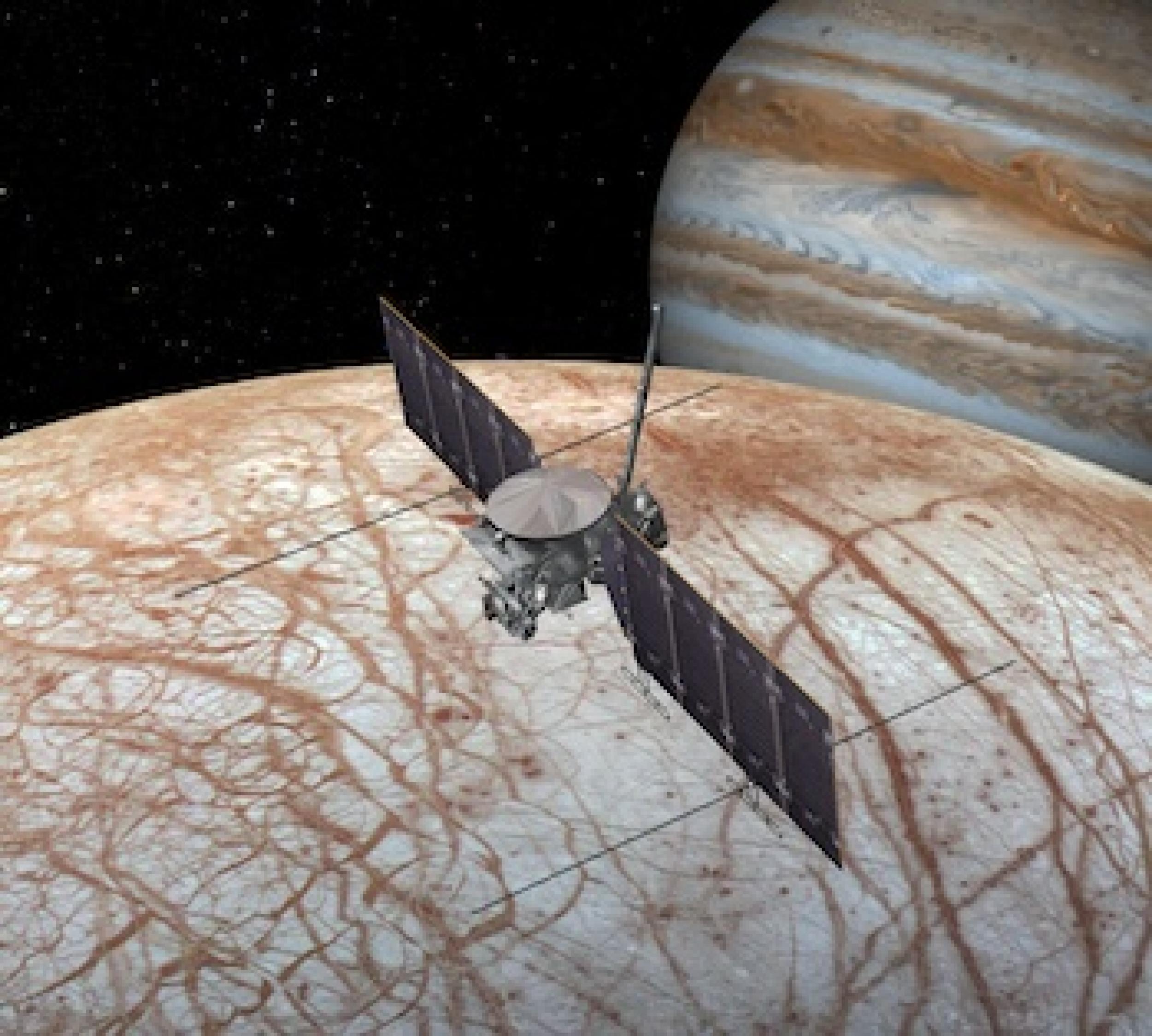 Artist's concept of the Europa Clipper mission.