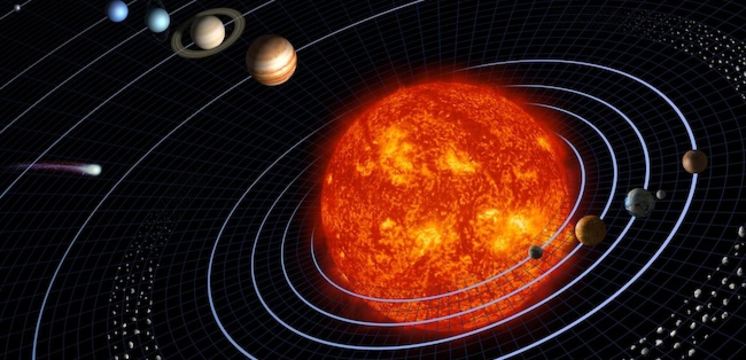 Artist's impression of the solar system.