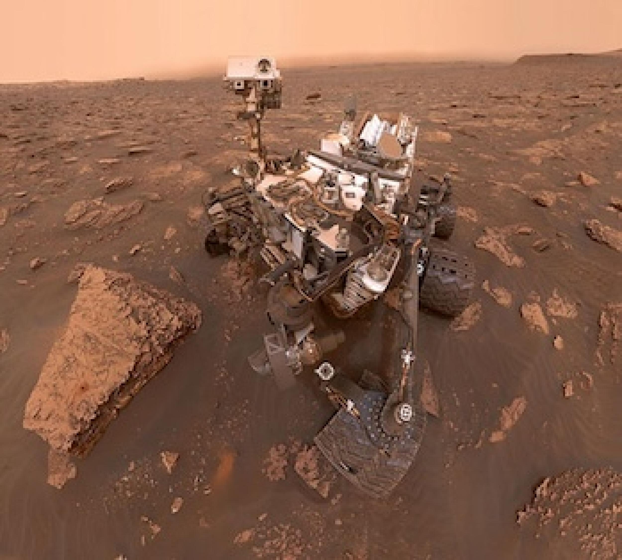 A selfie taken by the Curiosity Rover on Mars.